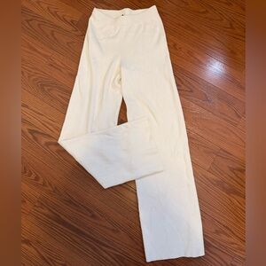 Elegant Stretchy Cream Women's Pants